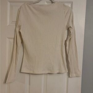a new day Cream Ribbed Long Sleeve Tee